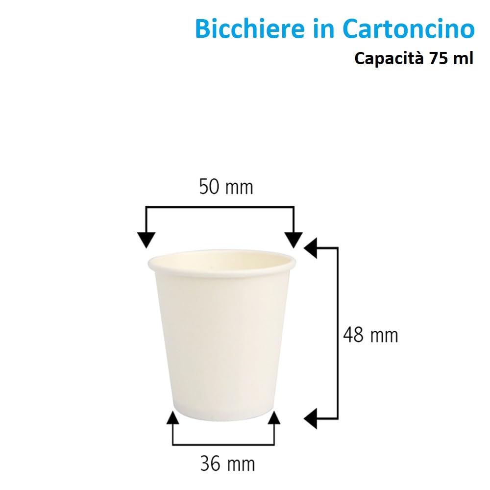 Virsus 500 gobelets à café jetables, 75 ml en papier carton blanc biodégradable pour boissons chaudes ou cappuccino + 500 agitateurs en bois de bouleau