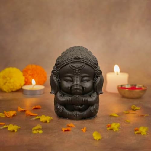Image of Astrotalk Pyrite Baby Ganesha Murti | Ganpati Idol for Good Luck, Wealth & Protection | Ganesha Idol for Car Dashboard & Home Decor | Pyrite Ganesh Idols for Positivity & Success
