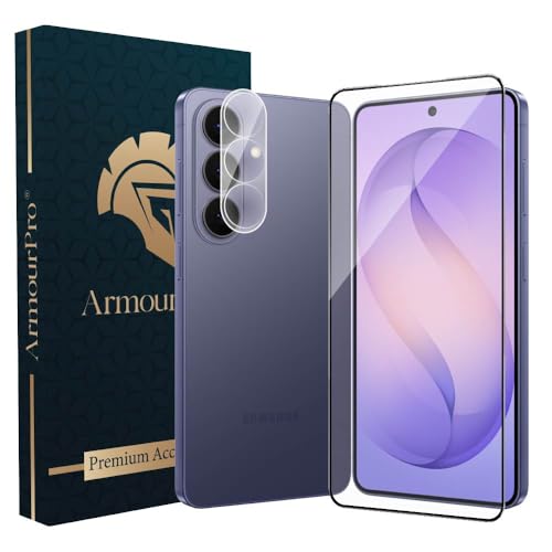Image of ArmourPro Tempered Glass and Clear Camera Lens Protector for Samsung Galaxy S26, Edge to Edge Screen Guard, Anti-Bubble, Scratch Resistant, Anti-Fingerprint, Installation Kit | Clear