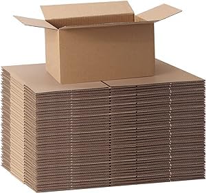 Confezione da 20 scatole di cartone per spedizioni e traslochi, 40 x 24 x 24 cm, doppio canale, imballaggi resistenti, scatole forti medie, lotti