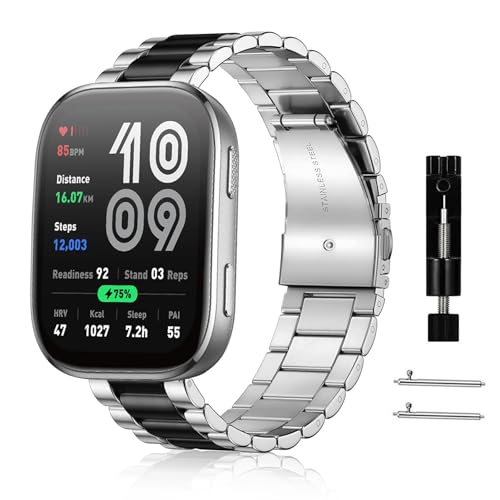 [RoSoki] 22 mm oh Amazfit Bip 6 / Amazfit Bip 5 /Bip 5 Unity Ή XeX oh xg ւXgbv hK t rWlX jp - ubN+Vo[