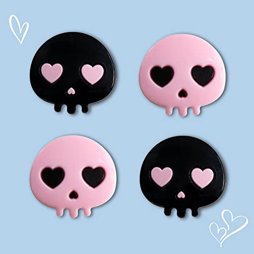 Image of PERFECTSIGHT Cute Thumb Grip Caps for PS5 /PS4 Controller, Halloween Silicone Analog Stick Caps for Xbox Series X /S, Thumbstick Grips Joystick Button Cover for Switch 2 / Switch Pro (Heart Skulls)