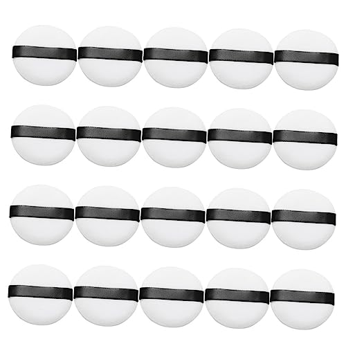 VICASKY 20pcs Flocked Powder Puff for Loose Powder Makeup Face Cosmetics Puff Girl Natural Setting Applicator
