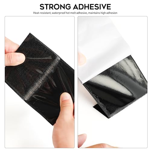 MAXECHO 4.4 Inches x 7 Feet Strong Sticky Back Heavy Duty Hook and Loop Tape with Adhesive, Non-Slip Couch Cushion Grip Accessories, Double Sided Strip Roll to Prevent Sliding, Black