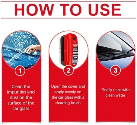 2pack Automotive Oil Film Cleaning Brush New Glass Coating for Windshield Glass Oil Film Remover, Strong Front Windshield Remover for Windshield Improves Clarity and Visibility