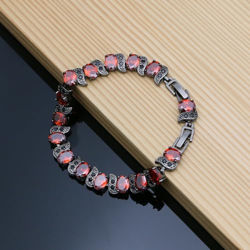 Image of LMXXVJ Fashion Tennis Bracelet Created Emerald White Gold Plated Charm Bracelet Gifts Jewelry for Women
