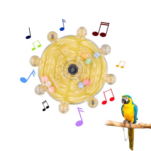 PEUTIER Parrot Spinner Toy, Parakeet Toy Wheel Bird Toys Interactive Spinning Rattle Parrot Toys Cockatiel Toys for Bird Cage for Entertainment Chewing Exercise