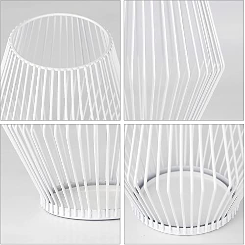 Creatieve vintage kaarsenstandaard, set van 2 stuks, staafkaarsen, metaal, decoratieve kandelaars, staafkaarsen, kaarsenstandaard, kaarsenstandaard, geschikt voor bruiloft, Kerstmis, ovale kandelaar (witte zoom) - Image 7