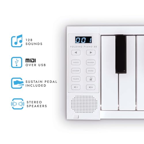 Image of Carry-on Folding Piano 88 Touch - White.