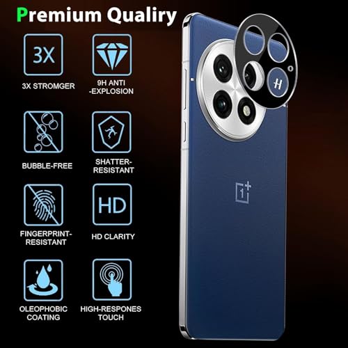 Image of Xmon Back Camera Lens Protector for OnePlus 13 5G- Pack 1 3D Premium Camera Glass Protector Guard, Anti-Scratch, Ultra-Clear, Easy Installation - Black