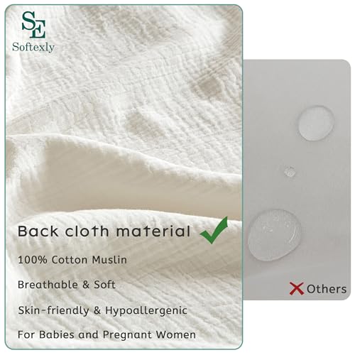 SE SOFTEXLY Muslin Duvet Cover Twin Size, 100% Washed Cotton Duvet Cover Set, Ultra Soft Comforter Cover Linen Like, 2 Pieces Minimalist Gauze Duvet Cover with 1 Pillowcase, 68"x90", White