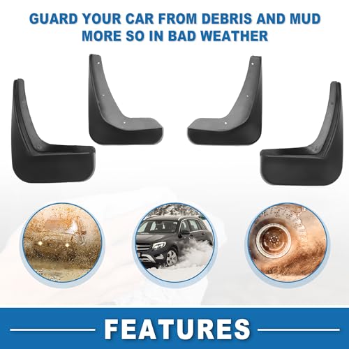 Image of Mud Flap Splash Guard with Mount Accessories Front & Rear Side Mud Guard for Buick LaCrosse Sedan 2010-2016 (Set of 4)