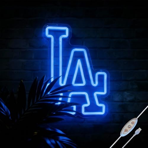 Dodgers Neon Sign Wall Decor for LA Baseball Game Room Man Cave