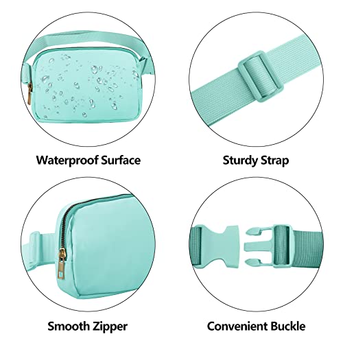 Image of VOROLO Fanny Pack For Women And Men Crossbody Bag Black+Light Green