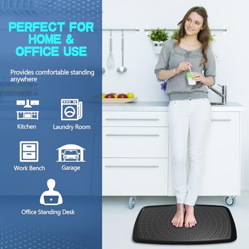 Image of Large Comfort Standing Desk Mat (17 inchx28 inch) - 3 /4 Thick PU Foam Anti Fatigue Foot Massage Mat with Acupressure Points, Non-Slip Waterproof Easy Clean Kitchen Floor Mat for Office Home