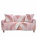 FANSU Funda de Sofá Elástica para Sofá de 1 2 3 4 Plazas, Ajustable Serie Rosa Cubre Sofa, Antisuciedad Antideslizante Protector de Muebles (geometría,2 plazas(145-185cm))