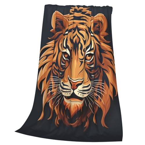 Couverture en flanelle motif tigre en microfibre douce et durable - 2