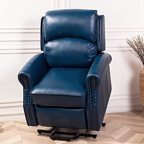 Lehboson Lift Chair Recliners, Electric Power Recliner Chair Sofa For Elderly,Faux Leather,Usb Ports,3 Positions And Side Pocket，（Navy Blue） #TOP2