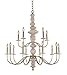 Kalco Lighting Kalco 304852CG Transitional 15 Light Chandelier from Carrara Collection, Champ, Gld Leaf Finish, Champagne Gold