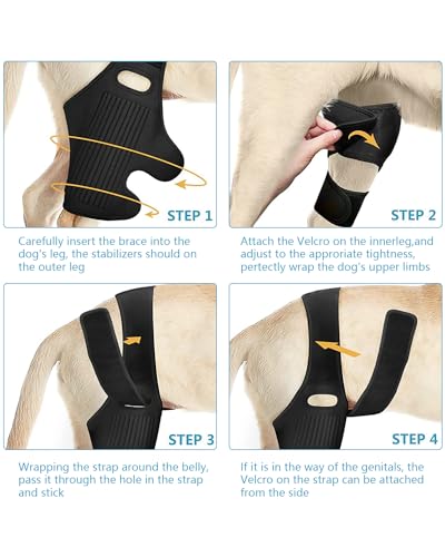 Image of Dog Knee Brace for Hind and Rear Leg, Support for Dog ACL CCL Cruciate Ligament Injury Joint Pain and Muscle Sore (Size: S)