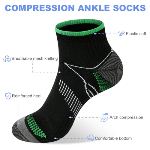 Fefod Chaussettes de Compression pour Homme et Femme, 8 Paires Chaussettes de Contention Sport Compression Chevillère, Bandage de Cheville Maintien, pour Fasciite Plantaire, pour Soulage la Douleur – vue 3
