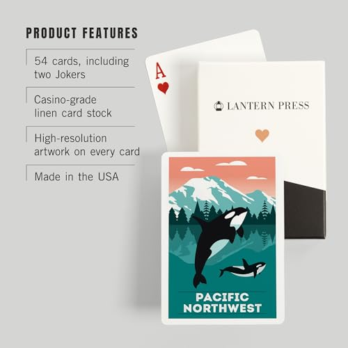 Lantern Press Pacific Northwest naipes poker 52 cartas miniatura 3