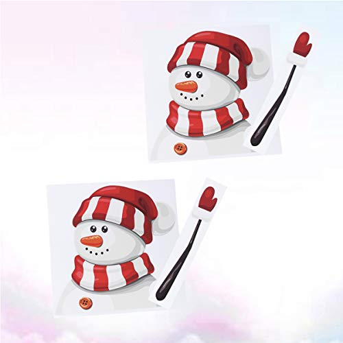 Toyvian 2Pcs Natal Santa Acenando Decalque Do Limpador de PÃ¡ra-Brisa 3D Cartoon Adesivo Limpador de