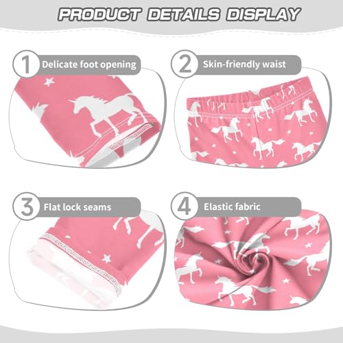 Girls Basic Leggings Baby Girls Pants Unicorn Soft Footless Stretchy Tights Pants 4-10Y3
