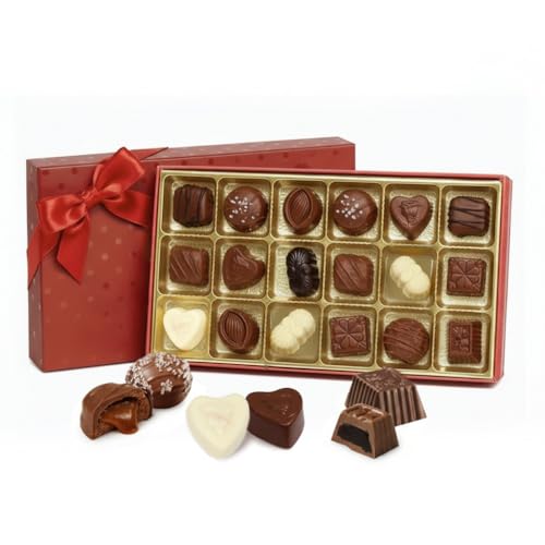 Luxury Milk Chocolate Truffles Gift Box, 18-Piece Assorted Belgian-Style Chocolates,