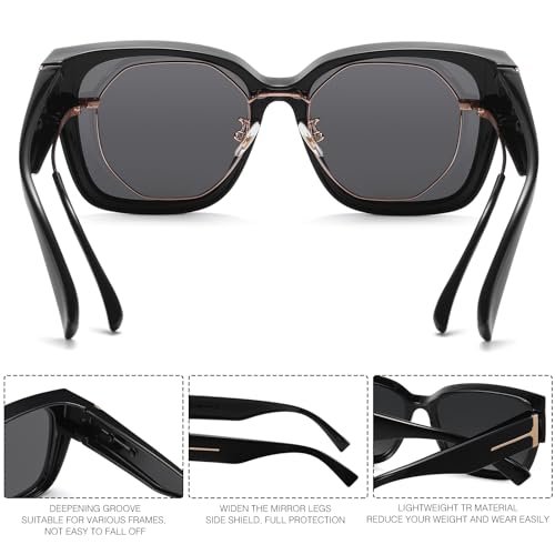 Polarized Fit Over Sunglasses for Prescription Glasses – Wrap Around UV400 Anti-Glare Sun Glasses for Men & Women2