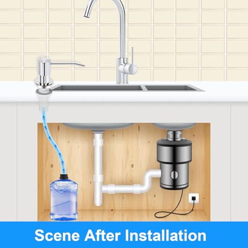 Image of Soap Dispenser Kitchen Sink, Sink Soap Dispenser, 47 inch Extension Tube kit, Dish Soap Dispenser Pump, No Need More Refills (Chrome)