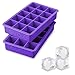 Tovolo Perfect Ice Mold Freezer Tray of 1.25-Inch Cubes for Whiskey, Bourbon, Spirits & Liquor, BPA-Free Silicone, Fade Resistant, Set of 2, Vivid Violet