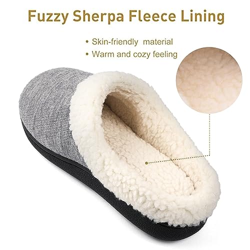 Image of Wishcotton Fuzzy Women's Slippers, Warm House Shoes | Soft, Cozy, Memory Foam, Non-Slip, Slip-on, Closed Toe, for Indoor Outdoor Bedroom, Gifts for Women Mom