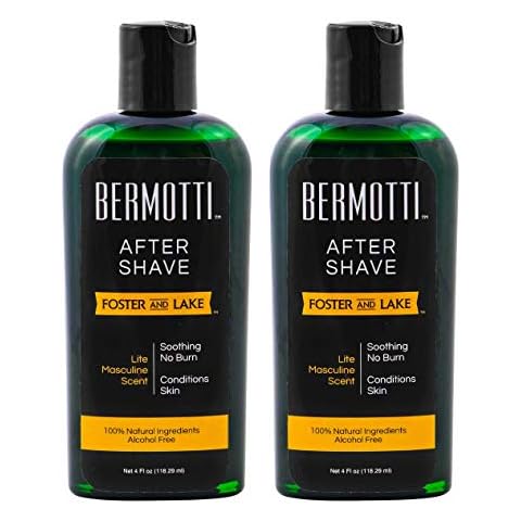 Foster and Lake - BERMOTTI After Shave, 2 Pack - 4 oz- No Burn & All Natural Soothing Skin Moisturizer Cover