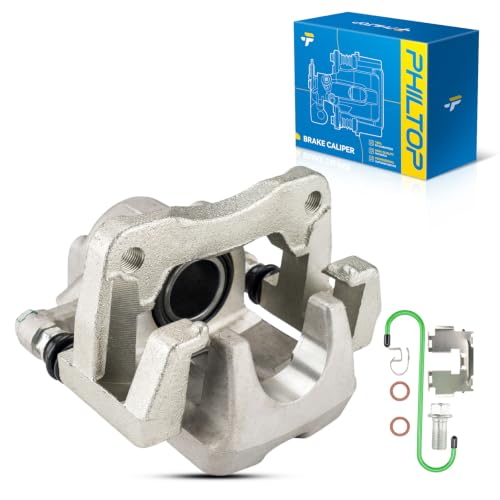 Image of PHILTOP Rear Right Brake Caliper for 2006-2012 Toyota RAV4 Replaces 19B3192 | Silver zinc plated finish; single 1.50-inch steel piston; includes bracket and hardware. Ductile iron