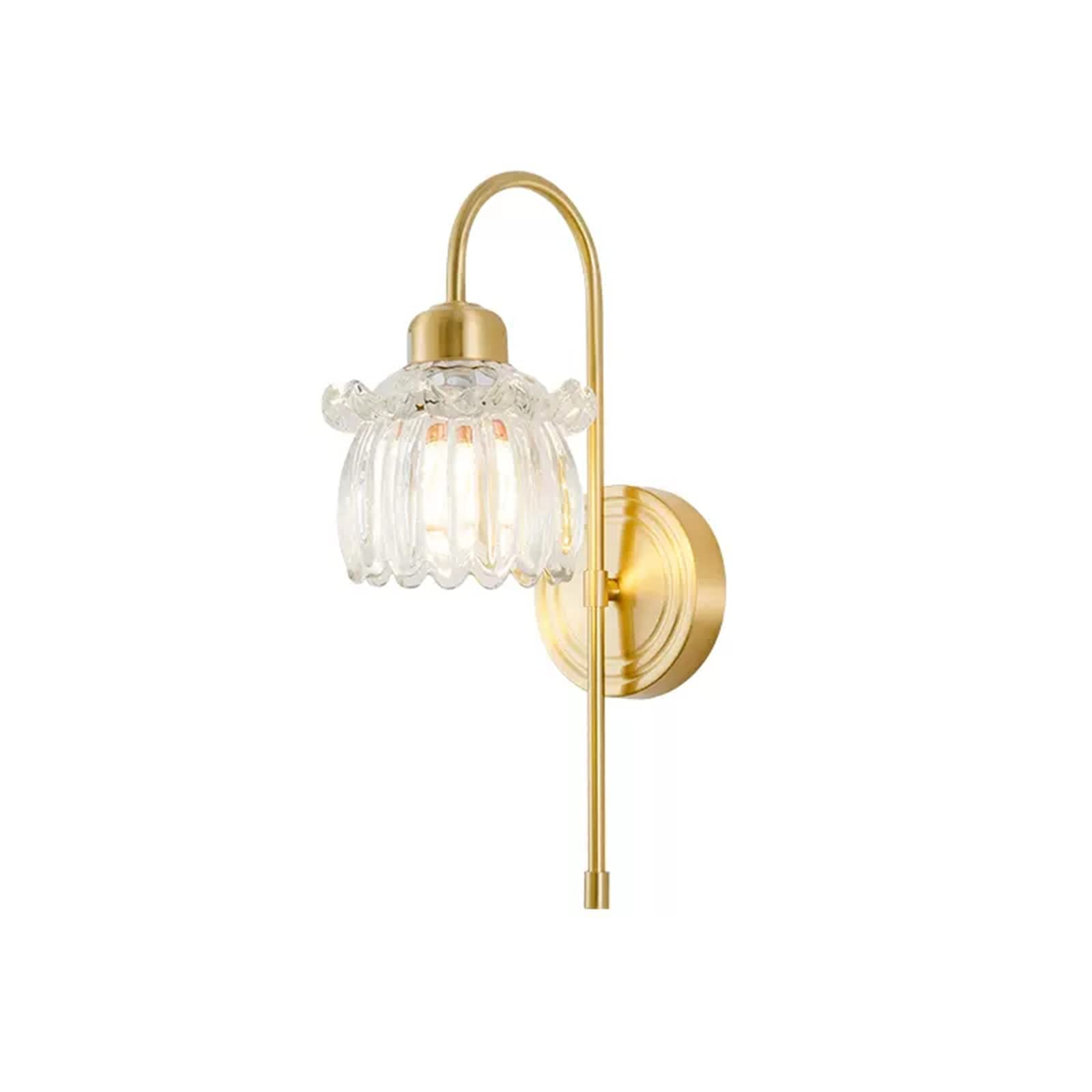 Lámpara de cristal y cobre noble con diseño floral de alta gama