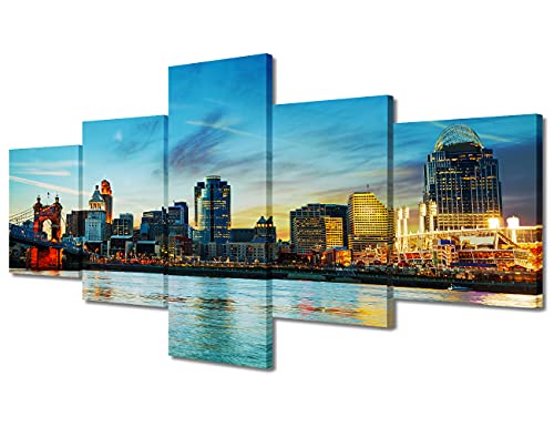 Impression sur toile Cincinnati skyline Ohio finition premium 127 cm