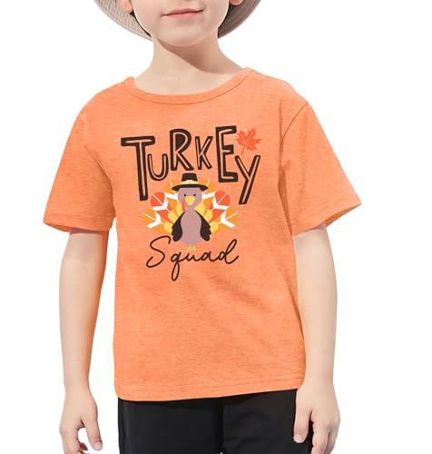 Thanksgiving Shirt Toddler Boys Girls Turkey Squad Graphic T-Shirt Fall Thankful Tee Tops3