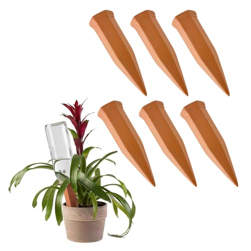 Mikankawa 自動水やり 植物 給水器 6個セット 鉢植え 陶器 5～7日給水 観葉植物 園芸用品 ガーデニング 再利用可能 28~30mmのペットボトル口に接続可能