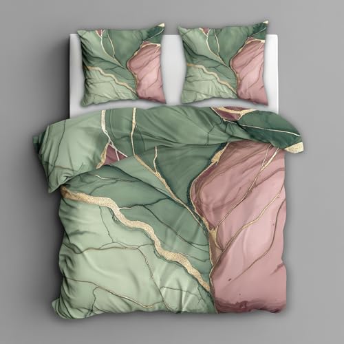 Housse de couette 240x260 en microfibre avec motif marbre chic