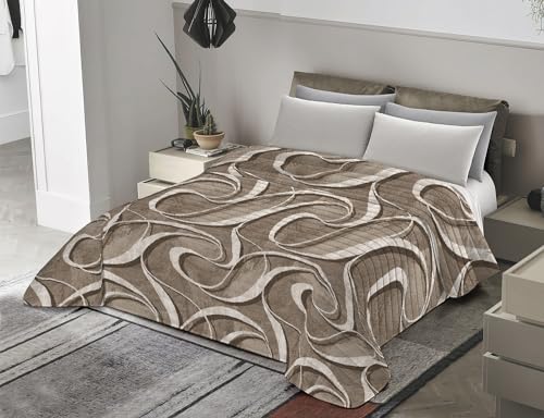 Banzaii Trapuntino Mezza Stagione, Copriletto Primaverile Estivo, Trapuntato Imbottito Matrimoniale 250x260 cm Nicole Beige Made in Italy