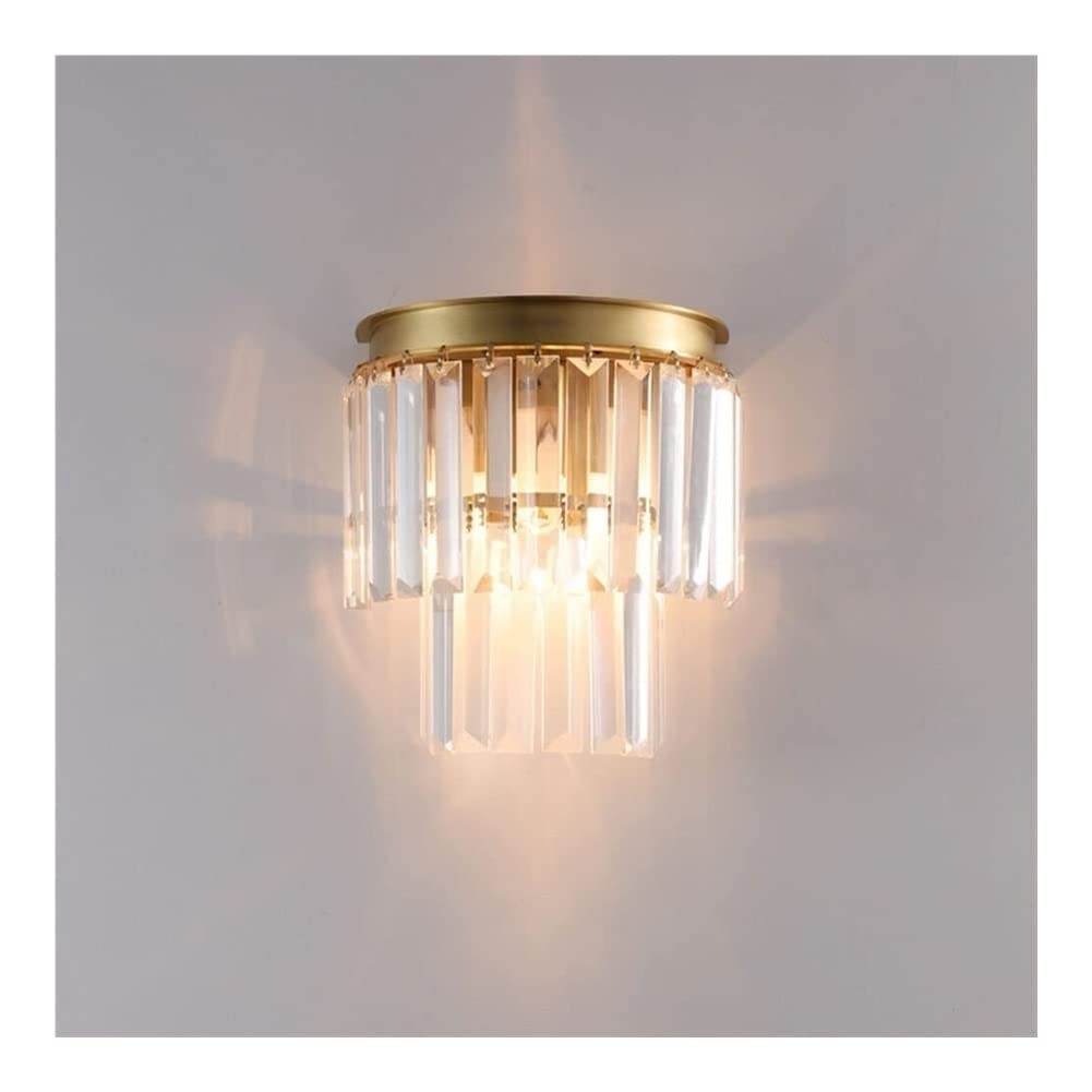 SMCCYYSD Wall Lamp, Creative Lamp,All-Copper Lighting Fixture Crystal Strip Flush Mount Sconces Hanging Lamps Suitable For Living Room Villa Hotel Aisles