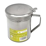 ORYX 5027160 Grasera Acero Inoxidable, Aceitera 1,0 LTS. con Colador y Tapa, Recipiente Reciclaje Aceite Usado Carne, 12 litros, 0, Multicolor