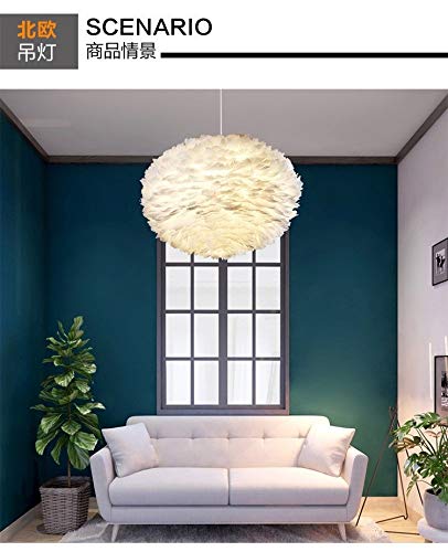 Plafonnier à plumes moderne blanc E27 pour créer un cocon douillet dans la chambre