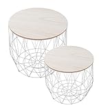  2er set Moderner Couchtisch Beistelltisch STORAGE grau Aufbewahrungsfach mit Eiche Ablage Aufbewahrungskorb mit Holzdeckel Deckel Korb Aufbewahrung Tische
