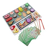 FIXOSHEE Holzspielzeug Grillspielset für Realistisches BBQ Kochset Vielseitiges Holz...