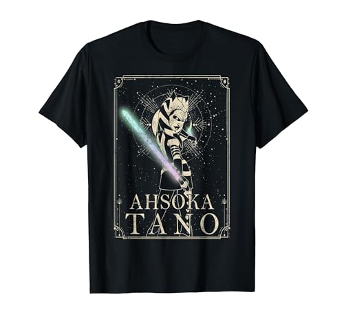 T-shirt Ahsoka Tano Star Wars portrait céleste en coton pour fan geek