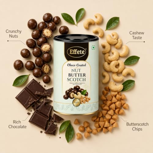 Image of Effete Choco Coated Nut Butter Scotch, Chocolaty Dryfruits, Butter Scotch chocolates packet, Chocolicious Butter Scotch, Premium Chocolate, chocolates gift pack, chocolate box (96gm)