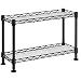 SONGMICS Spice Rack, 2-Tier Sturdy Kitchen Shelf, Freestanding Jar Rack, for Jars, Bottles, and Cans, Metal Storage Shelf Loads up to 88 lb, 15.7 x 5.9 x 10.4 Inches, Black ULGR21BK