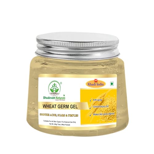 Image of Khadi Organic Wheat Germ Aloe Vera Gel - Soothing & Nourishing Skin Care - Perfect for Sunburn Relief & Daily Moisturization | Hydrating Skin Moisturizer Gel for All Skin Types - Natural Anti-Aging Formula - 200GM